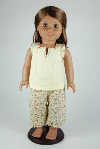 Yellow Ruffled Capri Set for 18 Inch Dolls Including the American Girl Line