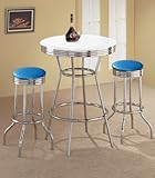 2 Blue Glitter Barstools and White Table Set