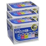 Ｇ＆Ｇ　エプソンIC6CL21互換インク　6色パック×3個セット　NIE-IC21-6PACK-3SETの画像