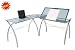 Futura LS Work Table in Silver and Blue Glass