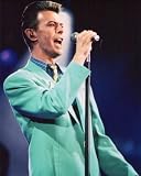 ブロマイド写真★デビッド・ボウイ（David Bowie）/マイクスタンド