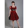 Mini Dirndl 3-teilig rot schwarz mit passender Bluse und Sch�rze