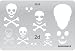 Metal Clay Jewellery Jewelry Making Design Template Stencil - 2D Danger Poison Sign Scull