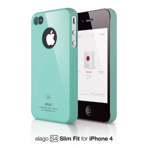 elago S4 Slim fit Case for AT&T, Sprint, Verizon iphone4/4S +Logo Protection Film included (Coral Blue)