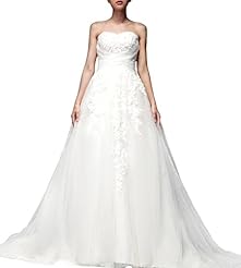 A-line Sweetheart Open-Back Lace-Up Sequined Sleeveless Wedding Dress/Tunic  with a Brush/Sweep Train 