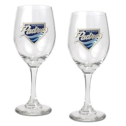 San Diego Padres MLB 2pc Wine Glass Set - Primary Logo by Great American Products