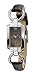 Emporio Armani Ladies Rectangular Case Black Mother Or Pearl Dial Black Leather Strap Watch