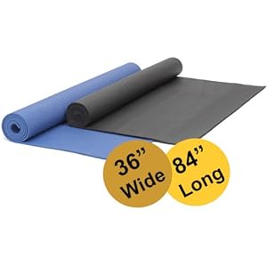 Colorful Yoga Mats (TM) Extra Wide and Extra Long 1/4'' Deluxe Yoga Mat