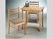 3pc Natural Finish Wood Dining Table & 2 Chairs Dinette Set