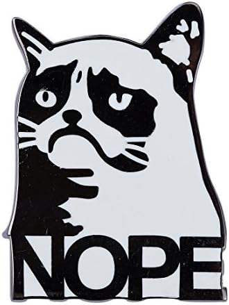 Last Valentine Grumpy Cat Enamel Pin Nickel Plated Color White Lapel Pin