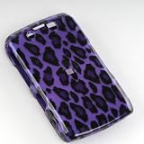 Premium Designer Hard Crystal Snap-on Case for the Blackberry Storm II 9550 (Verizon) - Cool Purple Leopard Print