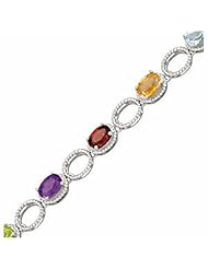 Sterling Silver Multi-Gemstone Necklace -- LIFETIME WARRANTY