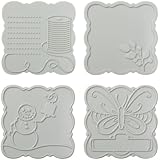 Fiskars 100960-1001 Curvy Square Design Plate Expansion Pack, Medium, 4-Pack