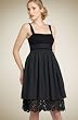BCBG BLACK TAFFETA & KNIT LASER CUT-OUT DRESS NEW 6