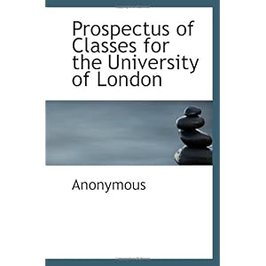 【クリックでお店のこの商品のページへ】Prospectus of Classes for the University of London