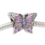 Silver Tone Two Sided Pink And Purple...