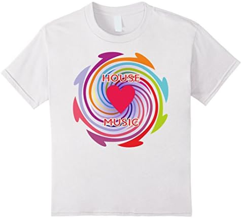 Kids House Music T Shirt I Love Heart House Music tees 4 White