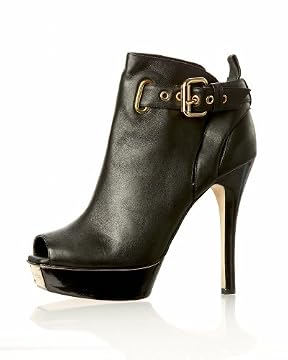 bebe.com : Morgan Leather Buckle Bootie from bebe.com