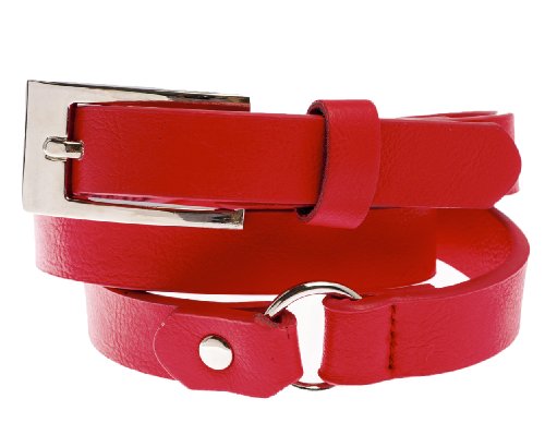Sunny Belt Women's Soft Faux Leather Skinny Belt