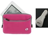 Non-OEM Amazon Kindle 2 Microfiber Dual Pocket Sleeve Case with White USB Car Charger