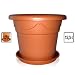 Blumentopf rund d 35 cm  h 26 cm inkl. Untersetzer Kunststoff Farbe teracotta