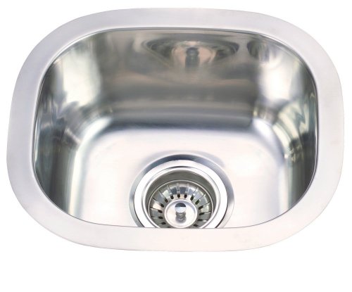 Elements of Design KU12125BN# 22 Gauge 13-7/8-Inch-by-13-1/2-Inch-by-6/1/8-Inch Single Bowl Stainless Steel Undermount Kitchen Sink, Brushed Nickel