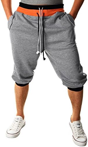 HEMOON Men's Lightweight Jogging Harem Pants Jersey Sweatpants Grey M