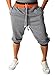 HEMOON Men's Casual Sports Jogging Harem Pants Jersey Sweatpants Grey L