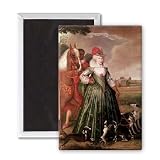 Anne of Denmark, 1617 by Paul van Somer - 3x2 inch Fridge Magnet - large magnetic button - Magnet