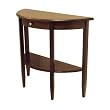 Concord Hall / Console Table in Half Moon with Drawer and Shelf By Winsome Furniture