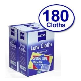 Zeiss Pre-Moistened Lens Wipes, 180ct (2 Pack)