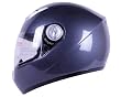 Fiber Glass Metallic Grey Motorcycle Helmet DOT (Large)
