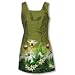 Floating Martini (New Print) Square Neck A-Line Hawaiian Aloha Short Tank Dress in Apple Martini - M
