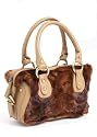 Mink Fur Handbag-Golden Mink Zippered Boston Bag