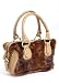 Mink Fur Handbag-Golden Mink Zippered Boston Bag