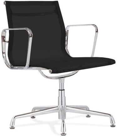 Aluminum Mesh Management Chair With No Wheels - Black