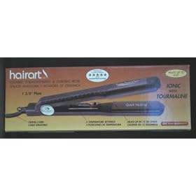 HairArt H3000 Ceramic Tourmaline Hair Straightening Flat Iron 1-3/8