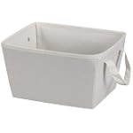 Household Essentials Small Tapered Storage Bin with Handles, Natural Canvas