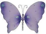 11 Purple Emily Butterflies - Hanging Nylon Butterfly Decorations