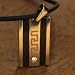 J1069 Strong and Distinctive: Designer Inspired Ancient Symbols Cz Diamond for Him Stainless Steel Uni-sex Pendant Necklace for Adult Chain on a Rubber Cord Presentation Box