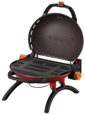 O-Grill 9,500 BTU Portable Propane Grill Stoneman Sports, O-500BK, 165 sq in Grill Space, Red, Durable Steel Material, Compact Design for Easy Storage, O-500RD