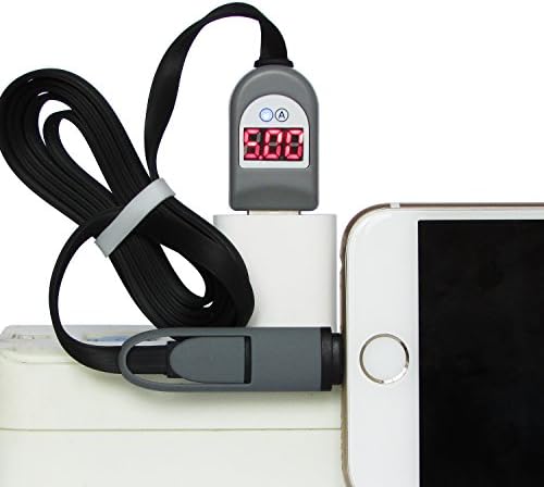 Generic 2 in 1[Lightning and Micro USB Combo Connectors]Universal High-Speed Smart Sync and Charge 3.2ft USB 2.0 Data Cable Cord with LCD Current Display for ios,Android and other Devices (Black)