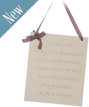 Cream Play with Dinosaurs To Do List Wooden Plaque Hanging Decoration