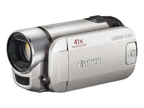 Canon LEGRIA FS 306 DVC-Camcorder (SDHC-Slot, 41-fach Advanced Zoom, 6,7 cm (2,7 Zoll) Widescreen Display) silber