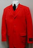 Mens New Three Piece Gianni Vironni Super 150's Red Tone on Tone Three Button Single Breasted Dress Suit With a Double Breasted Vest