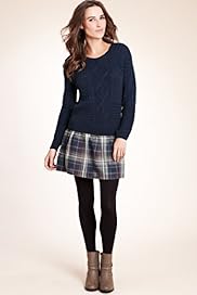 Indigo Collection Pure Cotton 2 in 1 Knitted Checked Jumper