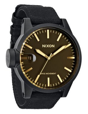 Nixon Chronicle Watch - Men's Matte Black/Orange Tint, One Size