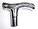 JWL (1) Cane Walking Stick Handle Fritz Style Cast Aluminum with Outside Connector