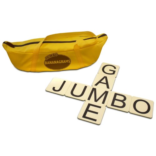2 Item Bundle: Jumbo Bananagrams Award Winning Word Game with Water Resistant Tile + Kids Activity Book-image