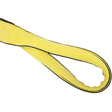 Mazzella EE4 Edgeguard Nylon Web Sling, Eye-and-Eye, Yellow, 4 Ply, Twist Eyes, Vertical Load Capacity